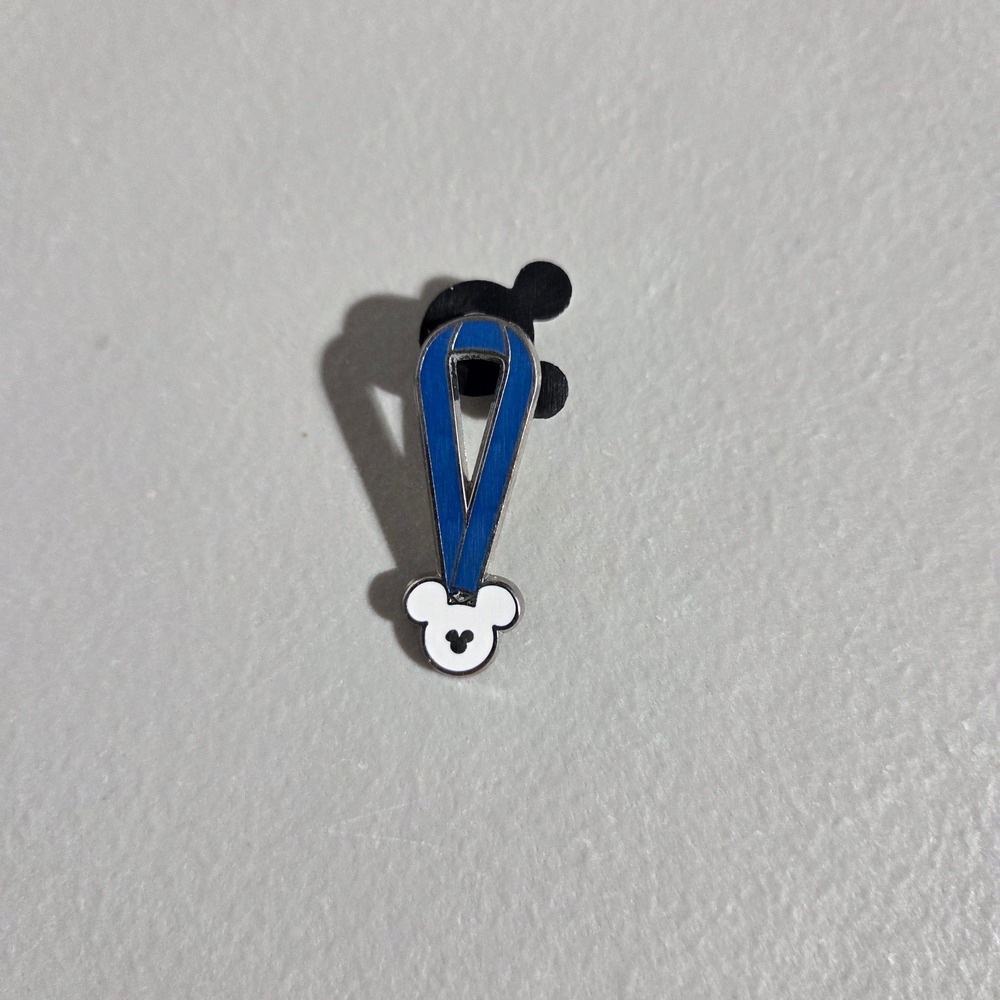 Disney Pin Trading Lanyard Mickey Mouse Blue White Hidden Mickey Series 2013